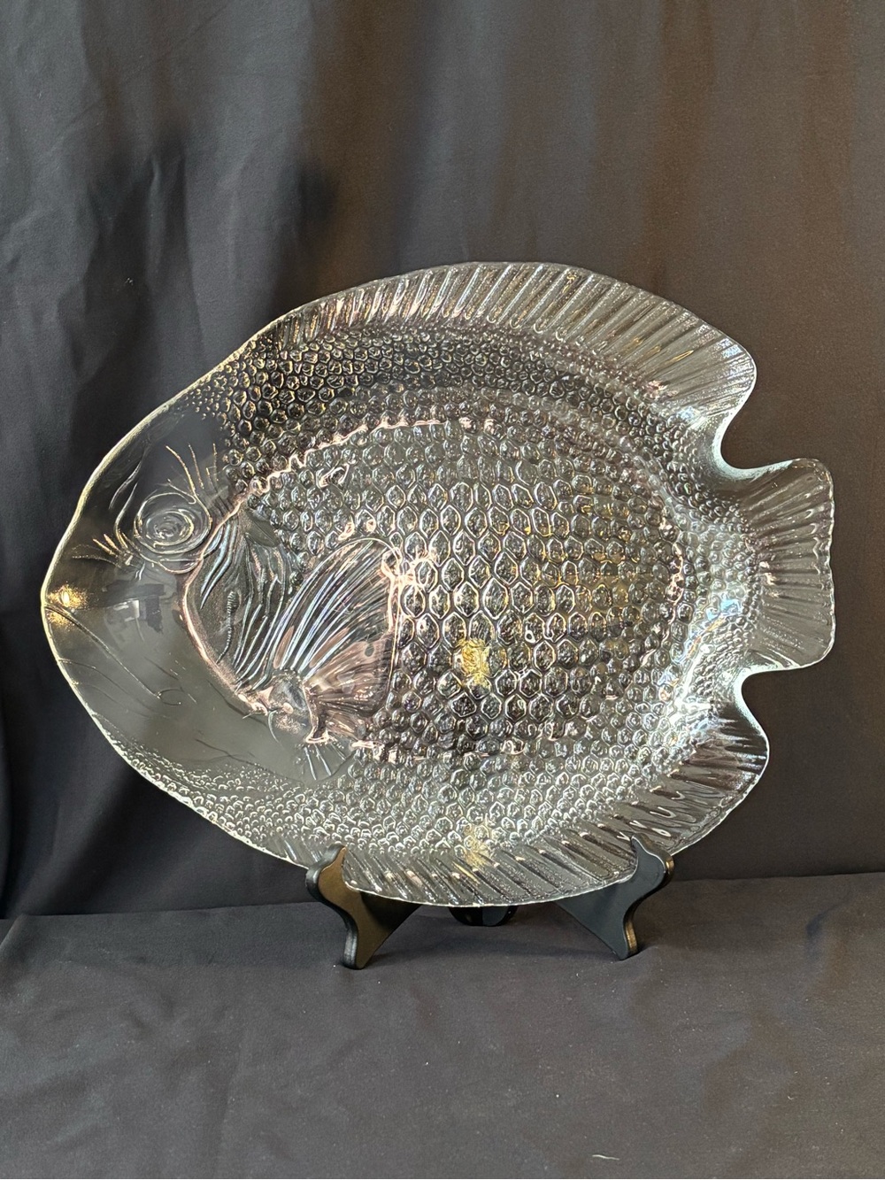 Clear Glass Fish-Shaped Serving Platter - Decorative Table Accent